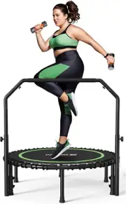 BCAN 450/550 LBS Foldable Mini Trampoline, 40"/48" Fitness Trampoline with U &