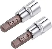 uxcell 2pcs 1/4" Drive x H6 (6mm) Hex Bit Socket, S2 Steel Bits CR-V Sockets 38mm Length Use with Ratchet Wrench, Slide Bar, Extension Rod