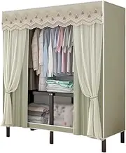 Polyester Portable Closets with Curtain Foldable Wardrobe Strong Clothes Storage Organizer Quick and Easy to Assemble