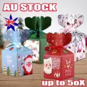 10-50Pcs Xmas Christmas Gift Box Favour Present Wrapping Bag Candy Boxes PartyUL