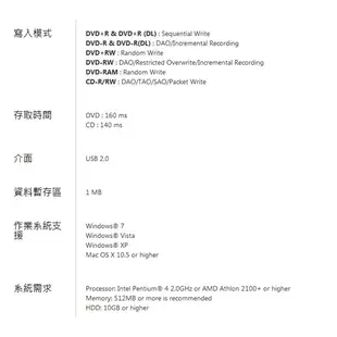 華碩 SDRW-08D2S-U DVD 燒錄機 (白色) ASUS 外接式 超薄型 【每家比】