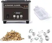 [LUOFEISHUN] Digital Jewelry Cleaning Machine, 0.8 L Professional Ultrasonic Cleaner with Timer and Basket, 40KHZ High Frequency Ultrasonic Cleaning Machine for Jewelry Denture Watch Glasses