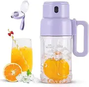 [MIXIDO] Portable Smoothie Blender, 34oz Personal Size Mini Small Protein Shake Blender for smoothies, Cordless & BPA Free with Leakproof Lanyard Sip Lid (Purple)