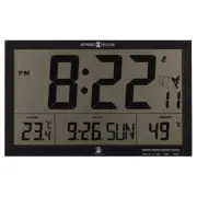 Howard Miller Wall Clock Digital Rectangle+Alarm+Date Display+LightBlack Plastic