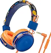 OKCSC B2 Kids Cartoon Headphones with Mic, Safe Volume Limited On-Ear Headset for Boys and Girls, Foldable Adjustable Children Headphone Stereo Wired Headset for Cellphones/Tablet/School/Travel