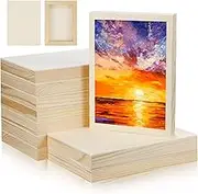 Bercoor 10 Pcs 5x7 Wood Panel Boards, Unfinished Wood Canvas Wooden for Painting, Arts, Pouring Use with Oils, Acrylics