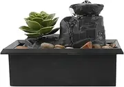 USB Battery Water Fountain Desktop Flowing Water Waterfall Home Ornament Craft Garden Supplies