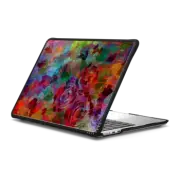 MacBook Air 13-inch (M2 - M4) Impact Case THROUGH ROSE-COLORED GLASSES - Colorful Rainbow Multicolor Layered Fine Art Abstract Acrylic Roses Painting Floral Garden Petals Leaves Flowers Technicolor Whimsical Summer