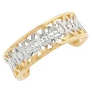 10k or 14k Two Toned Real Gold Tear Drop Inspired Designer Toe Ring