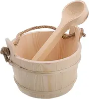 BRIGHTFUFU Steam Sauna Room Accessory Set Wooden Bucket and Ladle Spa Bath Kit by Home Portable Sauna Suit