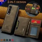 For Samsung Galaxy Z Fold 6 5 4 3 Detachable Magnetic Leather Wallet Case Cover