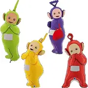Toyland® Pack of 4-32 Inch Teletubbies Shaped Foil Balloons - Tinky Winky, Dipsy, Lala & Po - Children's Party Decorations