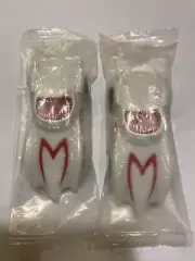 New Lot Of Two General Mills Toy White Speed Racer Cars Pull Back Action 1/64
