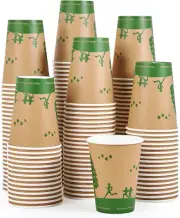 240 Count 12 Oz Compostable Paper Cups, Biodegradable Disposable Paper Coffee Cu