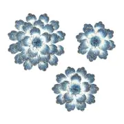 Deco 79 Metal Floral Home Wall Decor Wall Sculpture, Set of 3 Wall Art 18", 1...