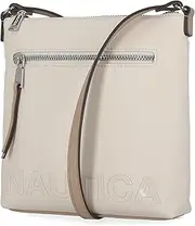 [Nautica] Lakeside Signature Jaquard North South Crossbody Bag in Outer Banks (Bone)