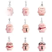 Pig Keychain with Sunglasses Soft Stuffed Toy Backpack Pendant for Children