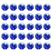 60 Pack K9 Crystal Octagon Beads 2 Holes 14mm Chandelier Prisms Blue