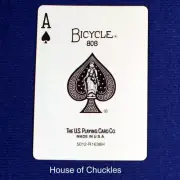 Ace Spades Missing Pip, Blue Bicycle Gaff Playing Card Custom Printed