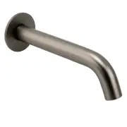 Gun Metal Grey Round Wall Bath Spout Curved Tap Bathtub Filler Fixed Outlet