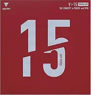 Victas 200130 Table Tennis Rubber V>15 Sticky Soft Fine Adhesive High Energy Tension, Black/Red, 2.0/MAX