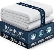 100% Waterproof Mattress Protector Full - Luxury Comfort Bamboo Mattress Protector - Super Protective Leak-Proof Barrier - Hypoallergenic & Breathable Mattress Cover - Soft, Crinkle Free & Noiseless
