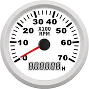 GPVPGHGRJ 3/4/6/8/10/12 Cylinder Engine Tachometer for Auto Outboard Motor Car Boat Combination Hour Meter Tach 7000RPM REV Counter 12 24V Speedometer(WW 7K)