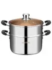 9.4 Inch Small Vegetable Steamer Pot, 4.8 QT Induction Stainless Steel Steame...