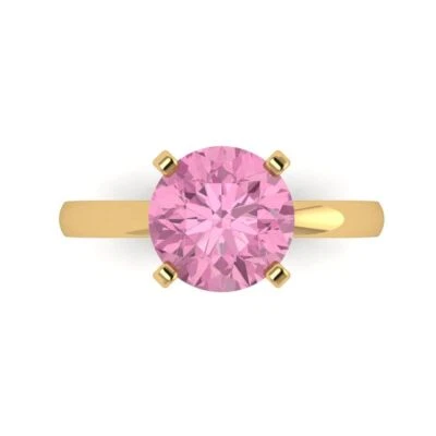 3Ct Round Cut Pink Gold Solitaire Engagement Promise Statement Anniversary Ring