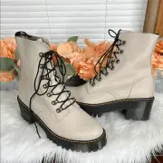 Dr. Martens Taupe Leona Boots NWOT Size 10