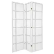 Cross Room Divider Screen White 3 Panel