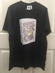 NWT Adidas Tee Bodega Super A Shirt ED7058 Black Retro Cereal Box T-Shirt Size L