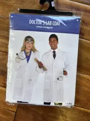 Doctor's Lab Coat White Suit Yourself Fancy Dress Up Halloween Adult Costume New