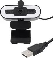 1080P HD Webcam with Microphone, Computer Web Camera Wide Angle with Adjustable Ring Light for Win for OS X, USB Webcam for Video Streaming Conference