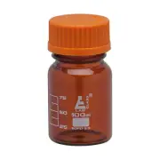 Eisco Labs 100ml Graduated Amber Reagent Bottle - Borosilicate Glass