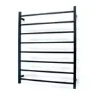 RADIANT Heated Towel Rail Matt Black Square Bar 800 x 1000mm - Bottom RIGHT p...