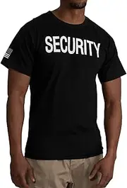 [ROTHCO] 2-Sided Security T-Shirt with US Flag On Sleeve