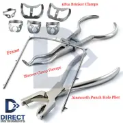 Dental Rubber Dam Kit Brinker Clamps Punch Hole Frame Brewer Forceps Surgical CE