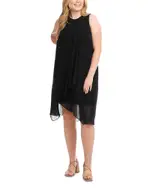 Karen Kane Plus Size Sleeveless Draped Crossover Dress