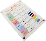 HOMSFOU Magnetic Menu Board Reusable Weekly Planner Calendar Markers Fridge Planner