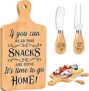 Funny Hostess Gifts for Women - Best Friend Birthday Gifts for Women Bamboo Charcuterie Snack Board Set - Bestie Gifts for Women - Housewarming Gift New Home - White Elephant Gifts for Adults Funny