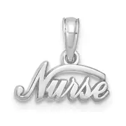 14K White Gold Nurse Pendant