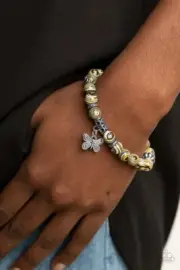 Paparazzi: Butterfly Wishes ~ Yellow Bracelet