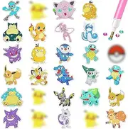 Vomkela Glitter Tattoos Children's Set Girls Temporary 36 Colours, 221 Children's Make-Up Stencils, 242 Rhinestones, 3 Glues, DIY Glitter Tattoo for Birthday, Party, Easter Festival