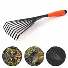 Compact Design Garden Rake for Efficient Soil Turning and Leaf Collection