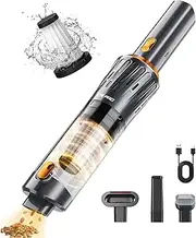 YTE PRO Handheld Vacuum Cordless Car Vacuum Cleaner Powerful Suction Car Vacuum Lightweight Portable Rechargeable Hand Held Vacuum Cleaner One-Touch Empty with HEPA Filter for Home/Pet/Car, Orange