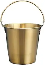 Stainless Ice Bucket, Small Ice Bucket with Handle, Stainless Steel Insulated Mini Ice Bucket Wine Beverage Chicken Wings French Fries Home Bars Parties Use (Gold)