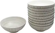 Castle Enterprises Chodokusa White Noodle Bowl 8.4 inches (21.4 cm) Value Set of 10 Ramen Okonomi Okonomi Kakikomi Multi-use Kyodon Set Meal Restaurant Udon Soba Donburi Bowl Mino Yaki Made in Japan