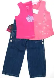 TWO BELLES Long Denim Shorts * PUMPKIN PATCH Pink Tops * NWT Size 5 * RRP: $105