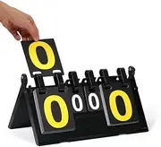 JHUNG GA YEI Portable Flip Scoreboard, Tabletop Score Keeper with 0-7 Rounds, Score Board for Volleyball Table Tennis Football Ping Pong Badminton Games, Scores 0-31